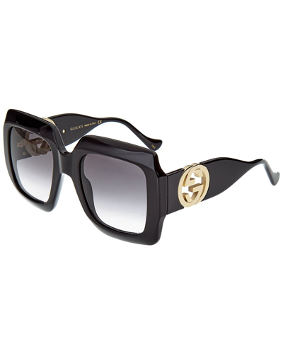 Shop Gucci Women's Gg1022s 54mm Sunglasses In Black