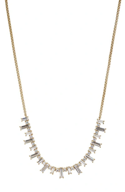 Shop Nadri Mixed Baguette Chain Necklace In Gold