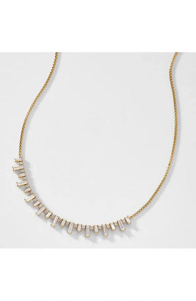 Shop Nadri Mixed Baguette Chain Necklace In Gold