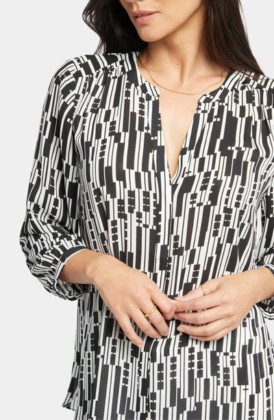 Shop Nydj Pintuck Blouse In Giselle Geo