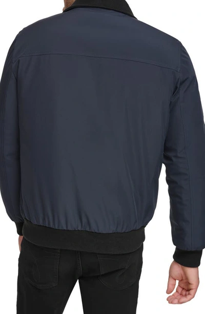 Calvin Klein Men's Flextech Solid Bomber Jacket In Navy