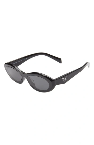 Prada Oval Shape Sunglasses Thick Arms In Black