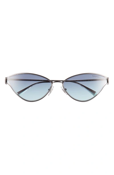 Shop Tiffany & Co . 61mm Cat Eye Sunglasses In Silver