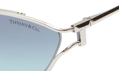 Shop Tiffany & Co 61mm Cat Eye Sunglasses In Silver