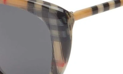 Shop Burberry 54mm Cat Eye Sunglasses In Rubber Gunmetal