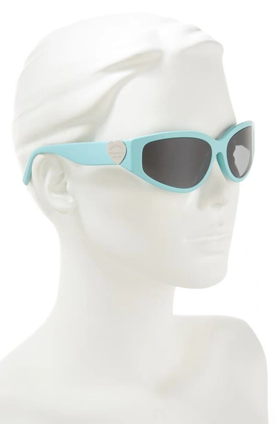 Shop Tiffany & Co 59mm Irregular Wrap Sunglasses In Dark Grey