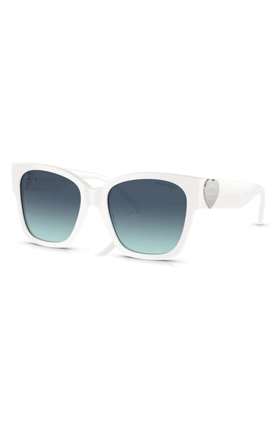 Shop Tiffany & Co 54mm Gradient Square Sunglasses In White
