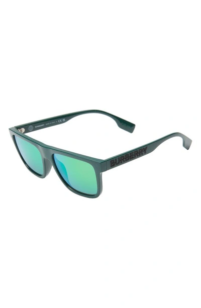 Shop Burberry 56mm Square Sunglasses In Green