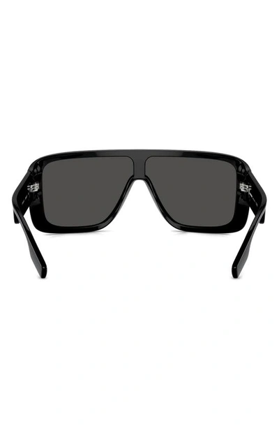 Shop Burberry 30mm Mirrored Rectangular Sunglasses In Dark Grey