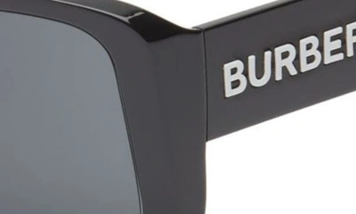 Shop Burberry 30mm Mirrored Rectangular Sunglasses In Dark Grey