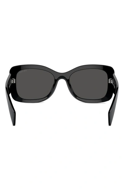 Shop Prada 56mm Rectangular Sunglasses In Black