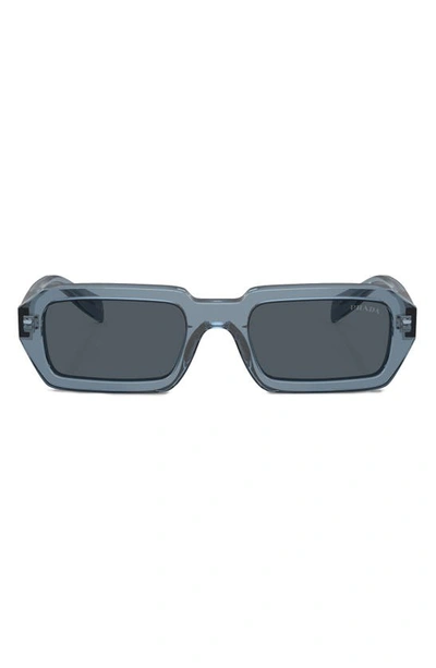 Shop Prada 54mm Rectangular Sunglasses In Grey Black
