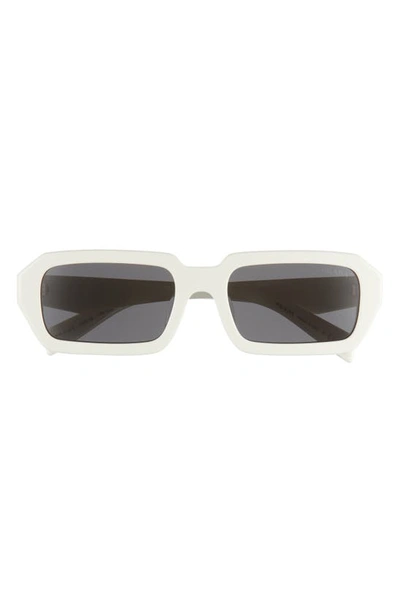 Shop Prada 54mm Rectangular Sunglasses In White