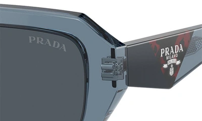 Shop Prada 54mm Rectangular Sunglasses In Grey Black