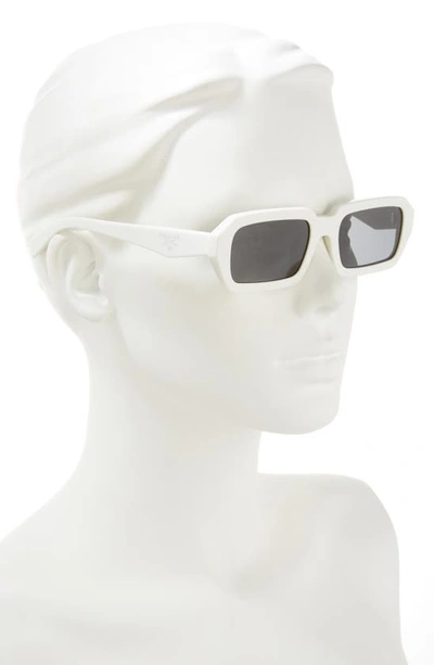Shop Prada 54mm Rectangular Sunglasses In White