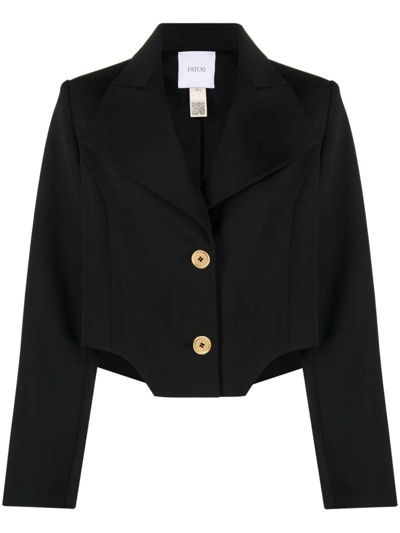 Shop Patou Black Technical Wool Twill Jacket In Nero
