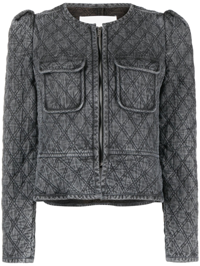 Shop Marant Etoile Grey Cotton Deliona Jacket In Grigio