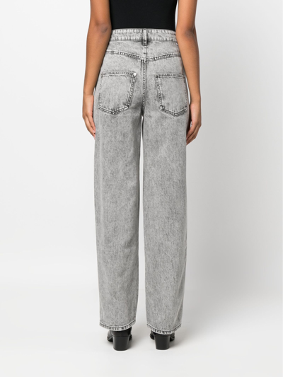 Shop Marant Etoile Light Grey Cotton Denim Jeans In Grigio