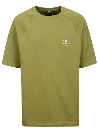 Shop Apc Khaki Organic Cotton T-shirt In Verde