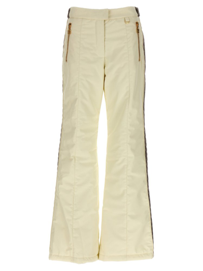 Shop Balmain High Waist Ski Trousers In White