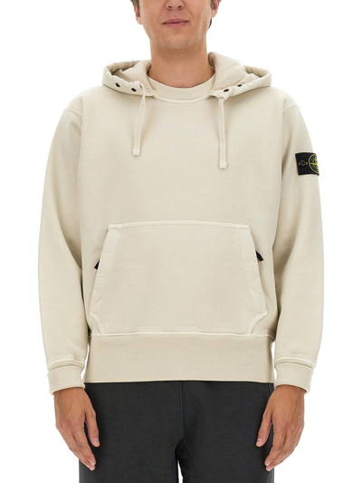 Shop Stone Island Compass Patch Drawstring Hoodie In Multi
