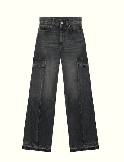 Shop Stella Mccartney Washed Cargo Jeans In Black