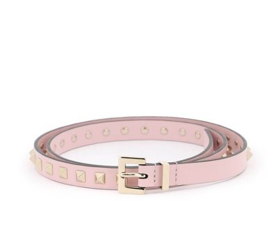 Shop Valentino Garavani Rockstud Buckled Belt In Pink