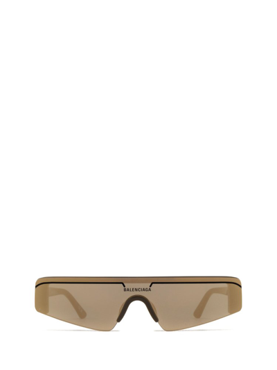 Shop Balenciaga Eyewear Ski Rectangular Frame Sunglasses In Brown