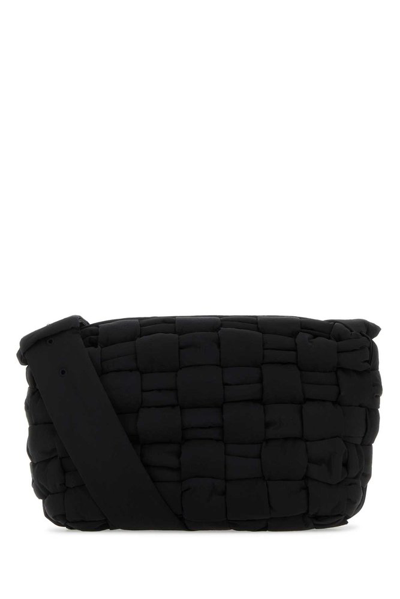 Shop Bottega Veneta Check Patterned Crossbody Bag In Black