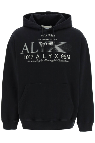 Shop Alyx 1017  9sm Hoodie With Print Men In Black