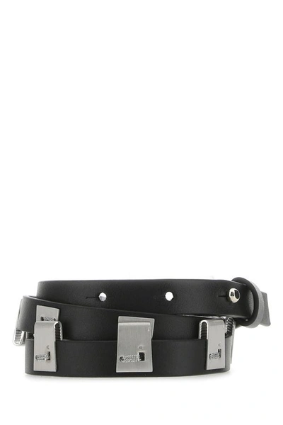 Shop Alyx Man Leather And Metal Chocker In Black