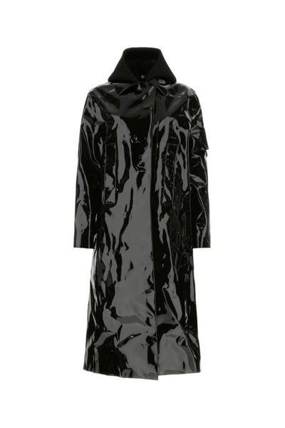 Shop Alyx Woman Black Fabric Paint Rain Coat