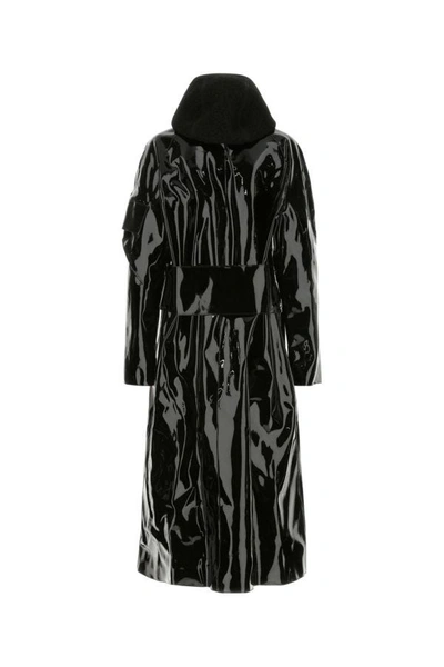 Shop Alyx Woman Black Fabric Paint Rain Coat