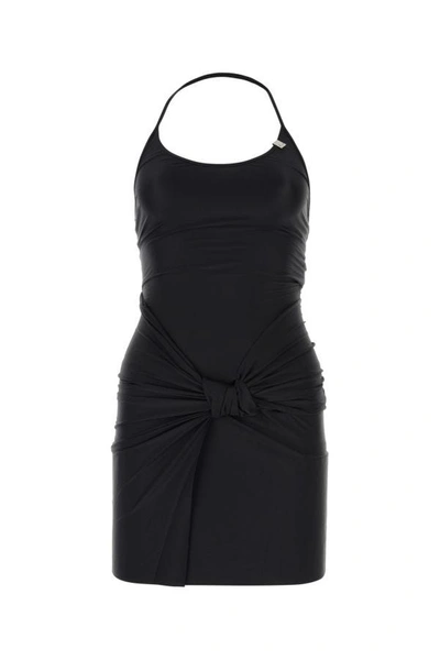 Shop Alyx Woman Black Satin Mini Dress
