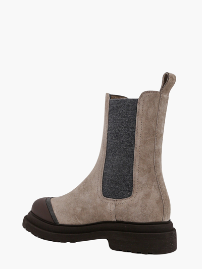 Shop Brunello Cucinelli Woman Ankle Boots Woman Beige Boots In Cream