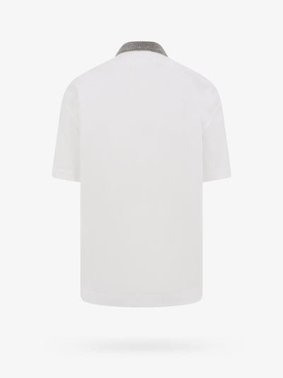 Shop Brunello Cucinelli Woman Polo Shirt Woman White Polo Shirts