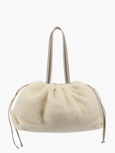 Shop Brunello Cucinelli Woman Shoulder Bag Woman White Shoulder Bags