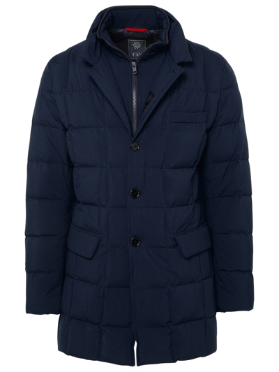 Shop Fay Man  Blue Polyester Down Coat