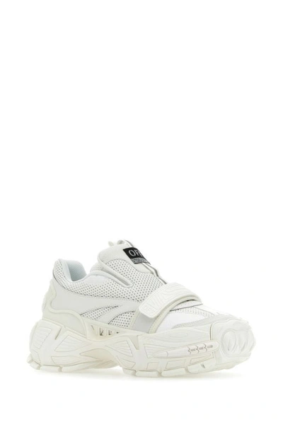 Shop Off-white Off White Man White Leather And Mesh Glove Slip Ons