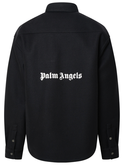 Shop Palm Angels Man Black Virgin Wool Jacket
