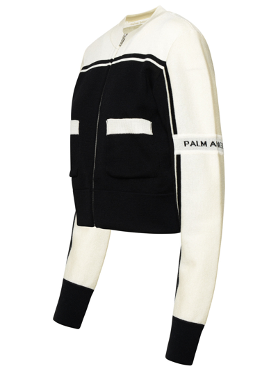 Shop Palm Angels Two-tone Wool Sweater Woman In Black