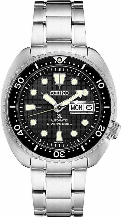 Pre-owned Seiko Prospex Men's Black Watch - Srpe03 King Turtle Automatic Black Dial