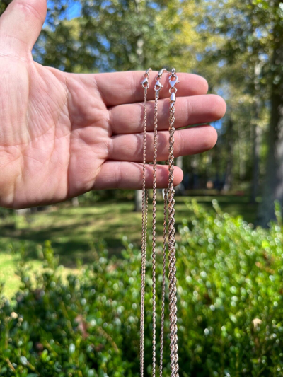 Pre-owned Harlembling Solid 14k Rose Gold Men's Women's Real Rope Chain Necklace 1.5mm-4mm In Pink