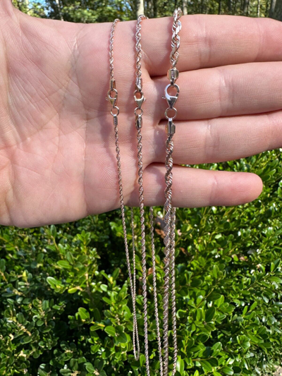 Pre-owned Harlembling Solid 14k Rose Gold Men's Women's Real Rope Chain Necklace 1.5mm-4mm In Pink