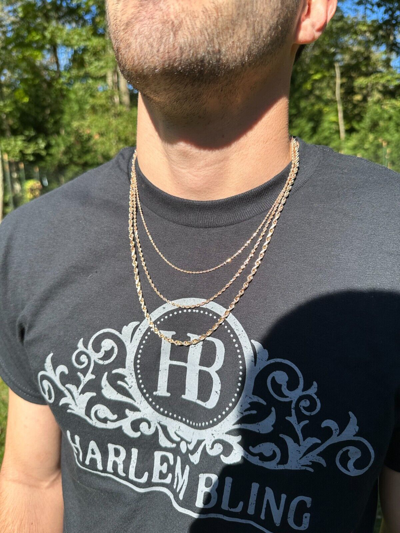 Pre-owned Harlembling Solid 14k Rose Gold Men's Women's Real Rope Chain Necklace 1.5mm-4mm In Pink