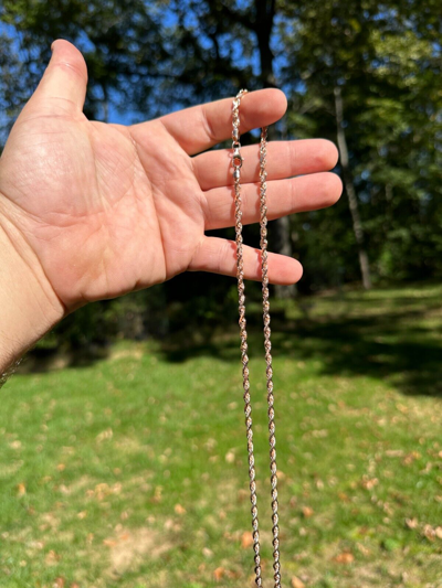 Pre-owned Harlembling Solid 14k Rose Gold Men's Women's Real Rope Chain Necklace 1.5mm-4mm In Pink