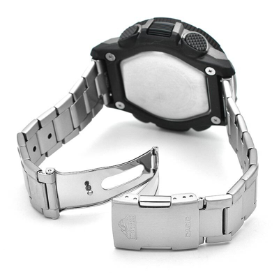 Pre-owned Casio Pro Trek Prt-b50t-7jf Climber Line Bluetooth Titanium Band Watch 50.8mm