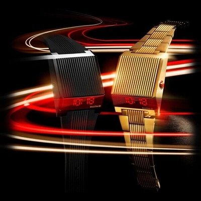 Pre-owned Bulova Computron Digital Black Men's Watch Jpn 98c135 Quartz Led 31mm W/box