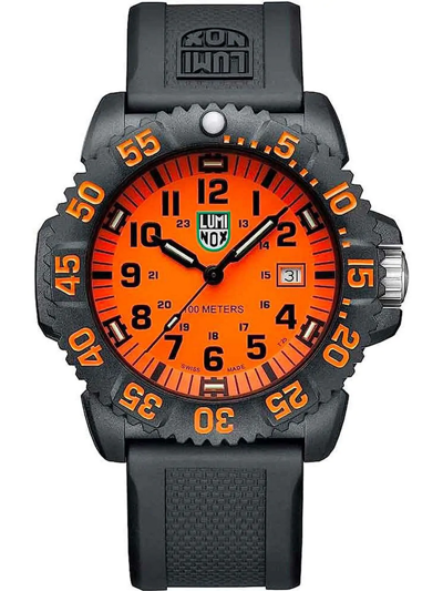 Pre-owned Luminox Sea Lion Orange Dial Men's Military Watch X2.2059.1