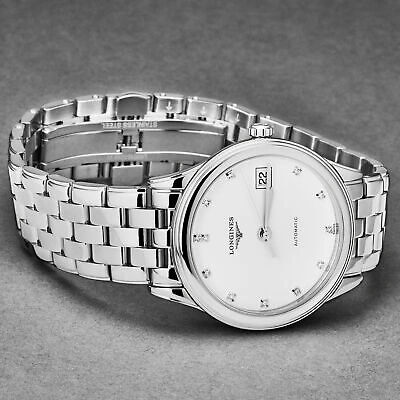 Pre-owned Longines Women's 'flagship' Silver Dial Diamond Markers Automatic L4.774.4.27.6